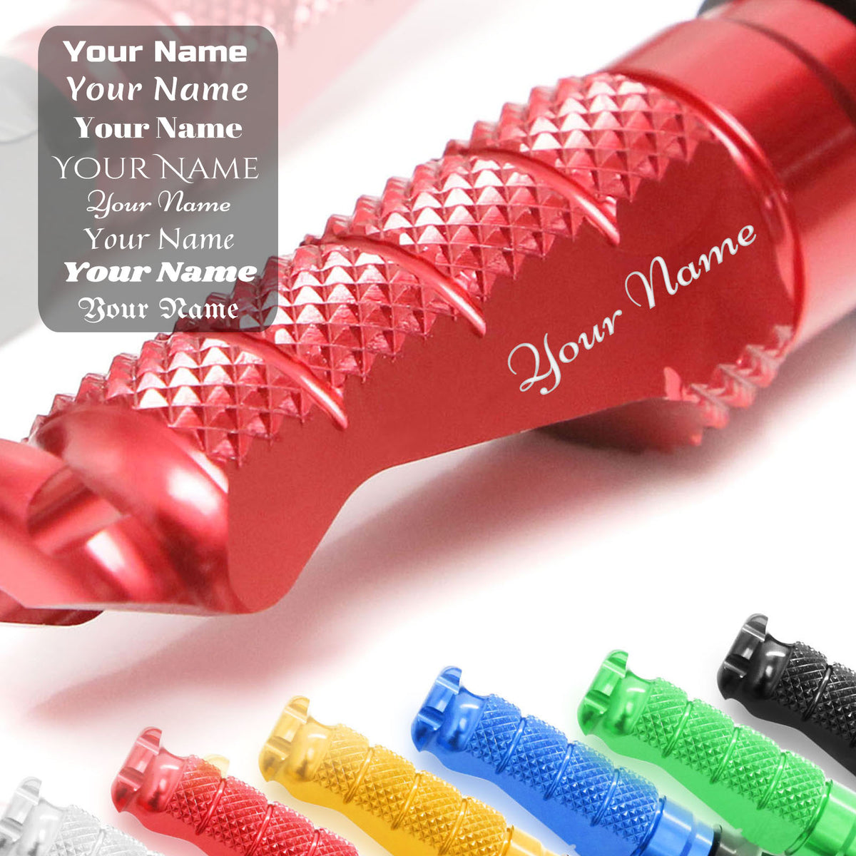 Cbarnbolts Custom Engraved Name R-FIGHT FRONT Foot Pegs - Personlization Footpegs - Cbarnbolts